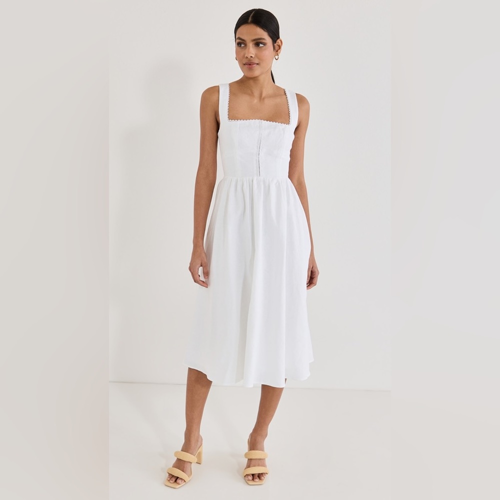 Reformation
Tagliatelle Linen Dress women size 10 Color: White